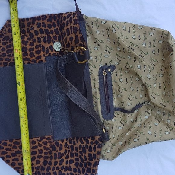 -Mr. Cat- Leopard Print Calf Hair brown Leather Bag - Picture 2 of 7